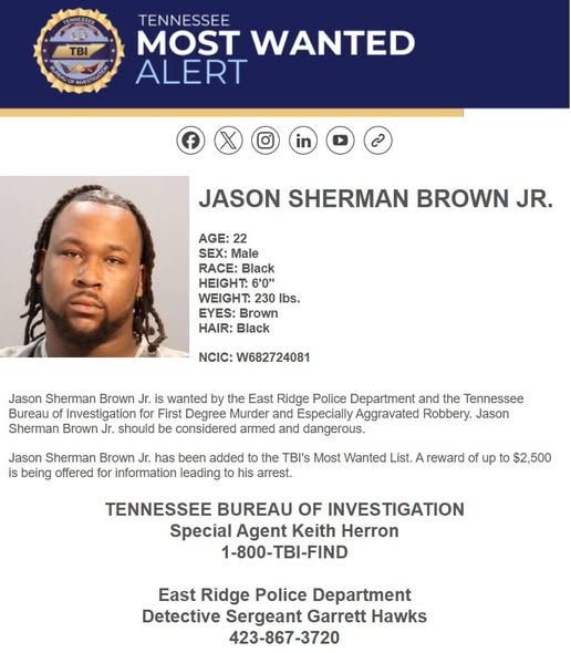 Arrest Warrant Issued for Jason Sherman Brown Jr. in Connection with Murder and Robbery
