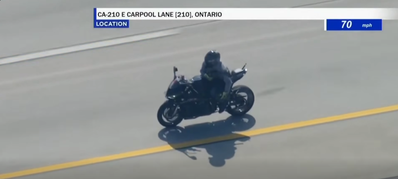 Armed Suspect Crashes After High-Speed Police Motorcycle Chase in San Bernardino County